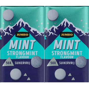 Jumbo Strong Mint Suikervrij 2 x 50 Stuks