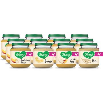 Olvarit 4+ Maanden Variatiemenu Fruit 12 x 125g