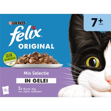 FELIX® Original Senior Mix Selectie in Gelei Kattenvoer 12x85g
