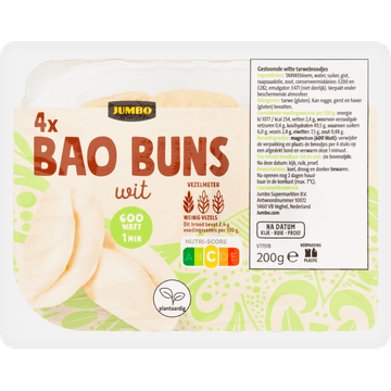 Jumbo Bao Buns Wit 4 Stuks