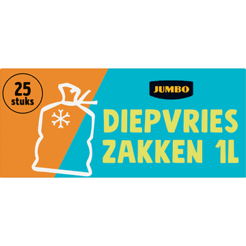 Jumbo Diepvrieszakken met Sluitstrips en Schrijfvakken 1 L 25 Stuks