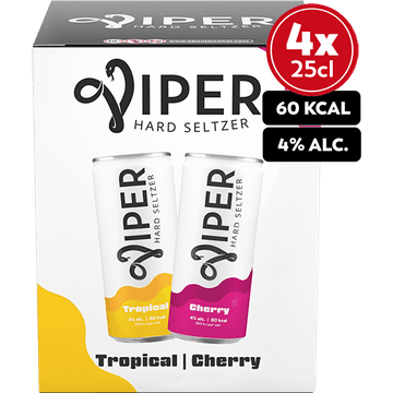 Viper Hard Seltzer Cherry / Tropical Multipack 4x250ML