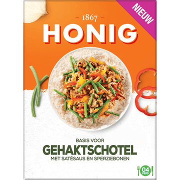 Honig Basis voor Gehaktschotel met Satésaus en Sperziebonen 57 g