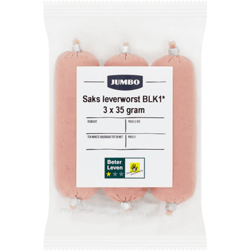 Jumbo Saks Leverworst Kleintjes 3 stuks a 35 g