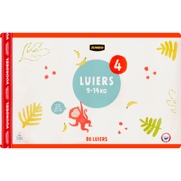 Jumbo Luiers Maat 4 9-14 kg Voordeelverpakking 80 Stuks