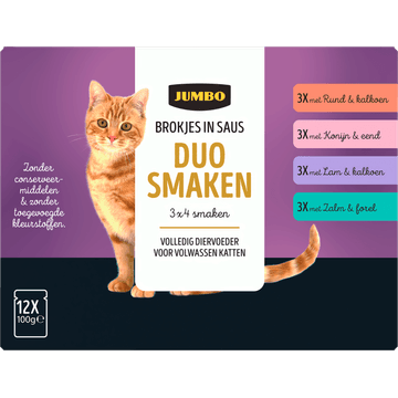 Jumbo Kattenbrokjes In Saus Variatie Senior 12 x 100 g