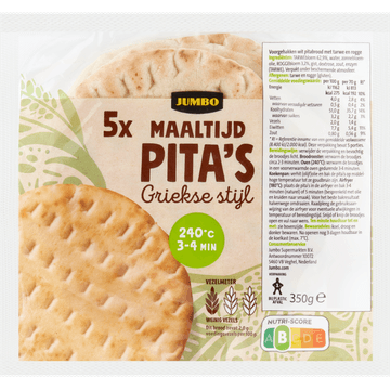 Jumbo - Maaltijd Pita's Griekse Stijl- 5 Stuks