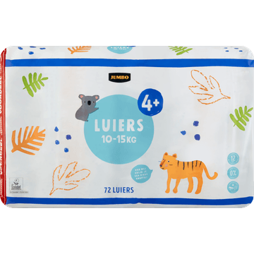 Jumbo Luiers Maat 4+ 10-15 kg Voordeelverpakking 72 Stuks