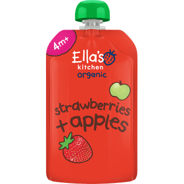 Ella's Kitchen Aardbeien + appels 4+ biologisch 120 g