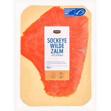 Jumbo Sockeye Wilde Zalm Hout Gerookt 100 g