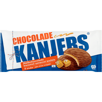 Kanjers Melkchocolade Karamel Zeezout Wafels 4 Stuks 180 g