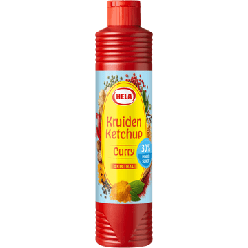 Hela Kruiden Ketchup Curry 30% minder suiker 800 ml