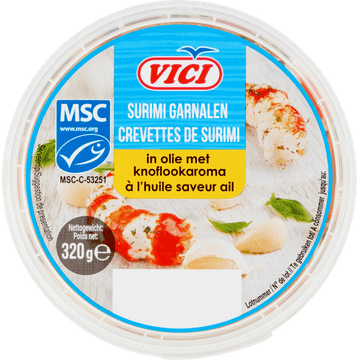 Vici Surimi Garnalen in Olie met Knoflookaroma 320 g