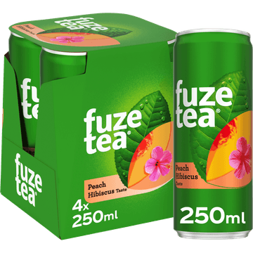 Fuze Tea Infused Iced Tea Black Tea Peach Hibiscus 4 x 250 ml