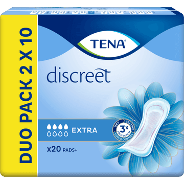 Tena Discreet with InstaDry Zone Extra Duo Pack 2 x 10 Stuks