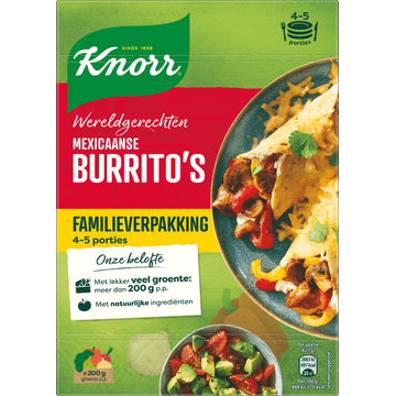 Knorr Wereldgerechten Burrito's XXL Mexicaanse 351 g