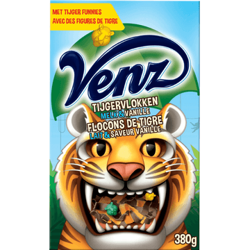 Venz Rimboe tijger vlokken melk/vanille 200 g