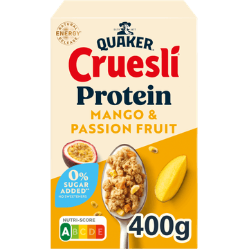 Quaker Cruesli Protein Zero Sugar Added Mango & Passion Fruit 400 g
