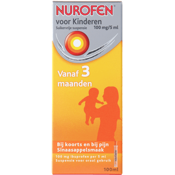 Nurofen Ibuprofen voor kinderen suspensie 100 mg/ 5 ml, 100 ml