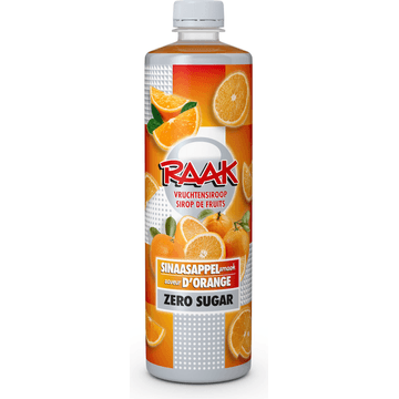 Raak Vruchtensiroop Sinaasappel Zero Fles 750ML