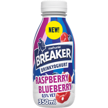 Melkunie Breaker Drinkyoghurt Framboos bosbes 0,5% Vet 350 ml