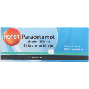 Roter Paracetamol tabletten 500 mg, 50 stuks