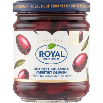 Royal Mediterranean Ontpitte Kalamata Variëteit Olijven 195 g