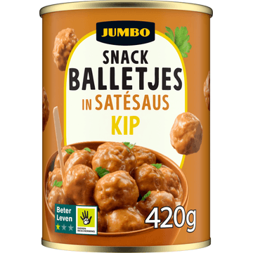 Jumbo Kip Snackballetjes in Satésaus 420 g