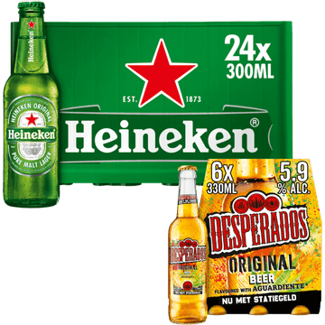 Heineken - Krat en Desperados - Sixpack - 6 x 330ML