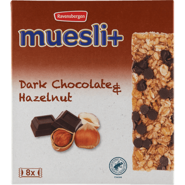 Ravensbergen Muesli+ Dark Chocolate & Hazelnut 8 x 23 g