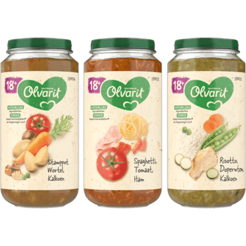 Olvarit Maaltijdpotjes 18+ Maanden 3 x 250g