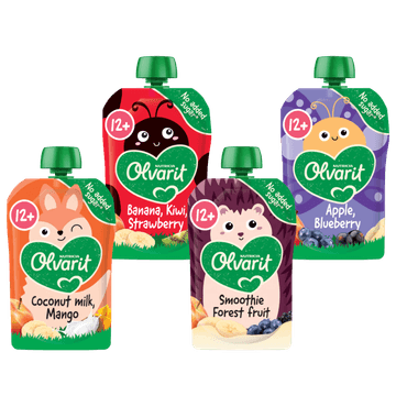 Olvarit Knijpzakjes 12+ Maanden 4 x 100g
