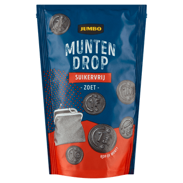 Jumbo Munten Drop Suikervrij Zoet 100 g