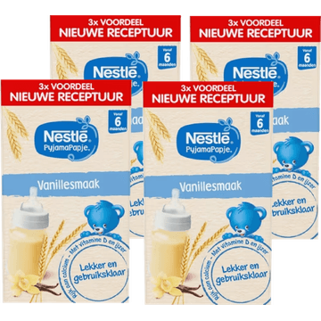 Nestlé PyjamaPapje® Vanille 6+ Baby Pap 4 x 3 stuks