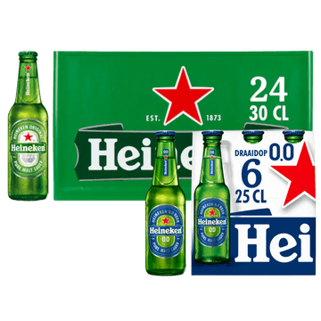 Heineken - Pils + 0.0% Alcoholvrij - Krat en sixpack