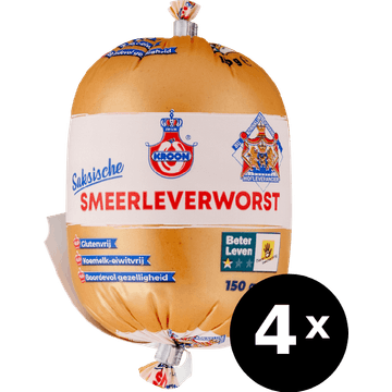 Kroon saksische smeer-leverworst naturel 4 x 150g