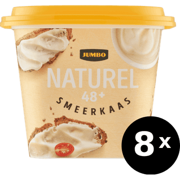 Jumbo naturel 48+ smeerkaas 8 x 200 g