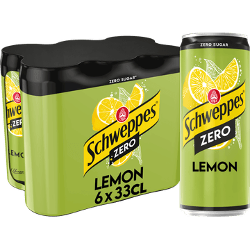 Schweppes Zero Lemon met Smaak van Citroen & Limoen 6 x 330ML