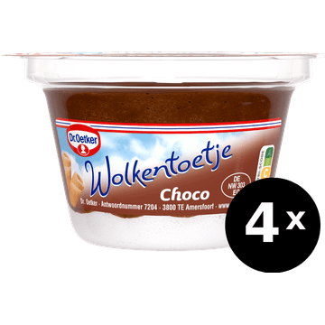 Dr. oetker wolkentoetje choco 4 x 125g