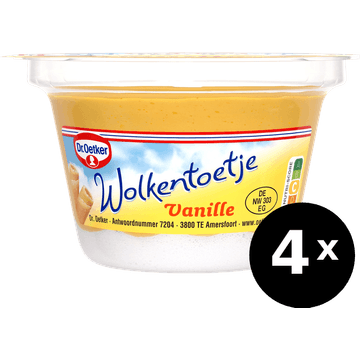 Dr oetker wolkentoetje vanille 4 x 125g