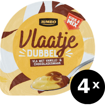 Jumbo vlaatje met vanille- & chocoladesmaak 4 x 200g