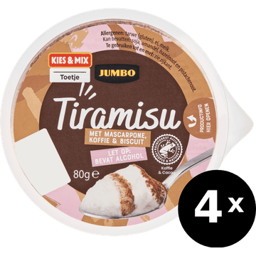 Jumbo tiramisu - bevat alcohol 4 x 80 g