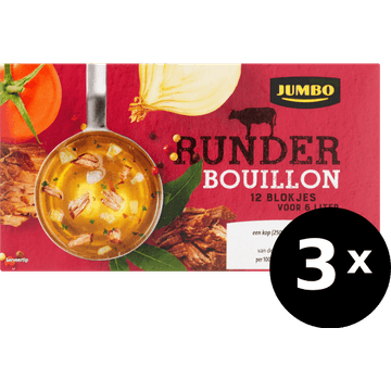 Jumbo runder bouillonblokjes 3 x 12 stuks
