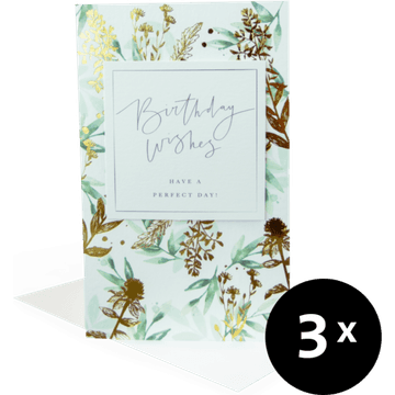 Paperclip Cards Wenskaarten Happy Birthday 3 Stuks