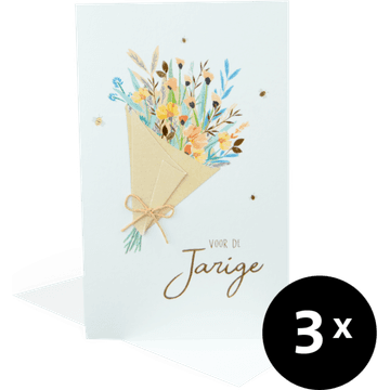 Paperclip Cards Wenskaarten Verjaardag Boeket 3 Stuks