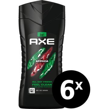 AXE 3-in-1 Douchegel Africa 250 ML x 6 stuks