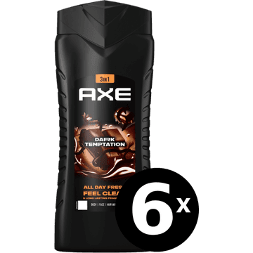 AXE 3-in-1 Douchegel Dark Temptation 400 ML x 6 stuks