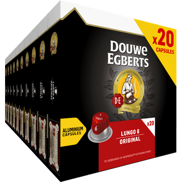 Douwe Egberts Lungo 6 Original Gemalen Koffie - 10 x 20 Capsules