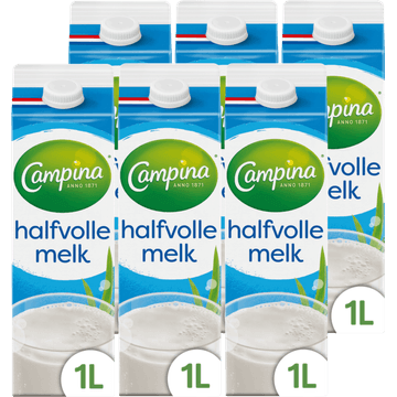 Campina Halfvolle Melk 6 x 1L Pak