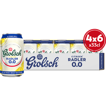 Grolsch - Citroen Radler - 0.0% Alcoholvrij - Blik - 4 x 6 x 330ML